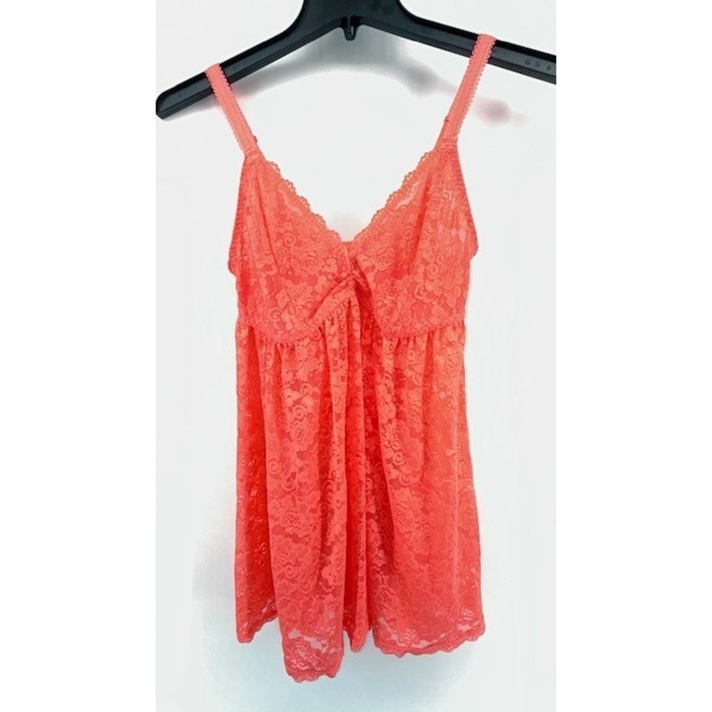 Torrid Curve Lace Babydoll Lingerie 00 = M/L 10 Floral Orange Coral Nightie